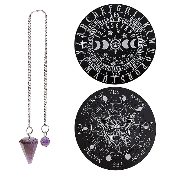 PandaHall GORGECRAFT 2PCS Moon Phase Pendulum Butterfly Wooden Divination Altar Witchcraft Wooden Kit Metaphysical Message Board with..., Black
PandaHall GORGECRAFT 2PCS Moon Phase Pendulum Butterfly Wooden Divination Altar Witchcraft Wooden Kit Metaphysical Message Board with..., Black