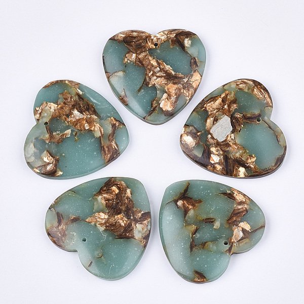 PandaHall Assembled Natural Bronzite and Synthetic Aqua Terra Jasper Pendants, Heart, Pale Turquoise, 38.5~39.5x40~40.5x7~7.5mm, Hole: 1.4mm..., Cyan
PandaHall Assembled Natural Bronzite and Synthetic Aqua Terra Jasper Pendants, Heart, Pale Turquoise, 38.5~39.5x40~40.5x7~7.5mm, Hole: 1.4mm..., Cyan