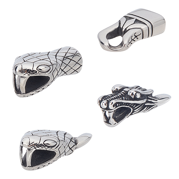 PandaHall Unicraftale 4Pcs 4 Styles 304 Stainless Steel Cord Ends, For Leather Cord Bracelets Making, Snake, Antique Silver, 1pc/style 304... 
PandaHall Unicraftale 4Pcs 4 Styles 304 Stainless Steel Cord Ends, For Leather Cord Bracelets Making, Snake, Antique Silver, 1pc/style 304...