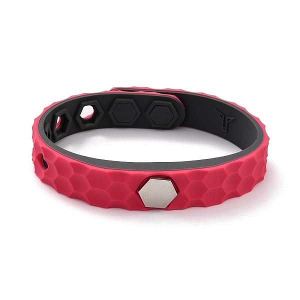 PandaHall Flat Silicone Cord Bracelets, Hexagon Beads Adjustable Bracelet for Men Women, Cerise, 9.92 inch(25.2cm) Silicone Red
PandaHall Flat Silicone Cord Bracelets, Hexagon Beads Adjustable Bracelet for Men Women, Cerise, 9.92 inch(25.2cm) Silicone Red