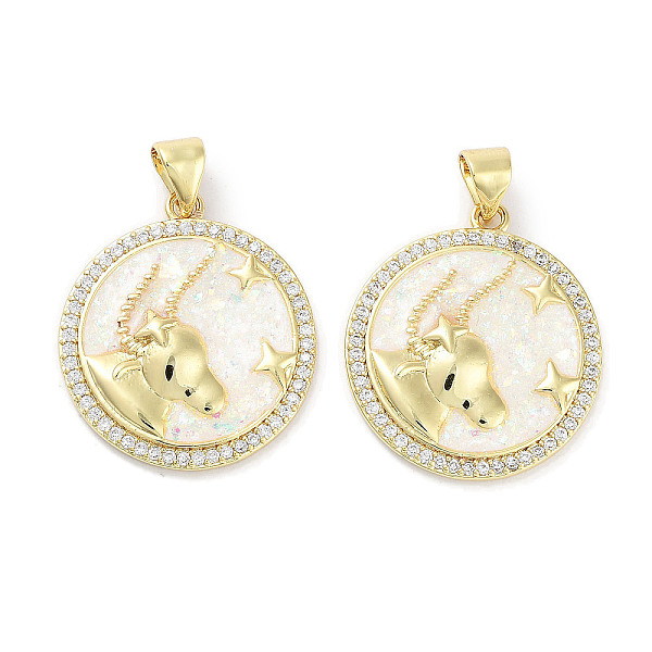 PandaHall Brass Micro Pave Clear Cubic Zirconia Pendants, with Synthetic Opal and ABS Plastic Pearl, Real 18K Gold Plated, Flat Round with...
PandaHall Brass Micro Pave Clear Cubic Zirconia Pendants, with Synthetic Opal and ABS Plastic Pearl, Real 18K Gold Plated, Flat Round with...