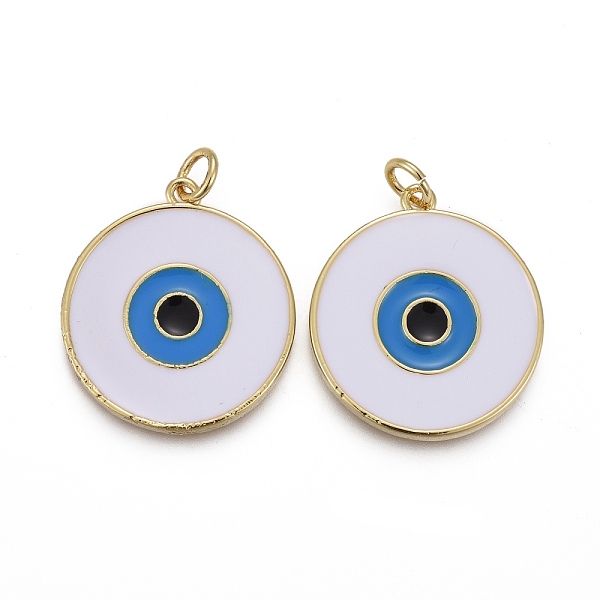 PandaHall Brass Enamel Pendants, with Jump Rings, Long-Lasting Plated, Flat Round with White Evil Eye, Real 18K Gold Plated, 22.5x20x2~2.5mm...
PandaHall Brass Enamel Pendants, with Jump Rings, Long-Lasting Plated, Flat Round with White Evil Eye, Real 18K Gold Plated, 22.5x20x2~2.5mm...