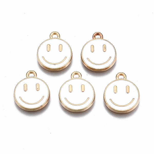 PandaHall Alloy Enamel Charms, Cadmium Free & Lead Free, Smiling Face, Light Gold, White, 14.5x12x1.5mm, Hole: 1.5mm Alloy+Enamel Flat Round...
PandaHall Alloy Enamel Charms, Cadmium Free & Lead Free, Smiling Face, Light Gold, White, 14.5x12x1.5mm, Hole: 1.5mm Alloy+Enamel Flat Round...