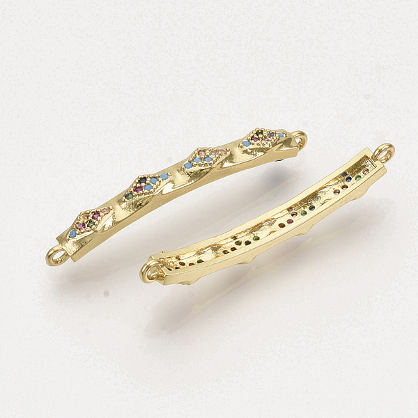 PandaHall Brass Micro Pave Cubic Zirconia Links connectors, Rectangle, Colorful, Golden, 38.5x4.5x3mm, Hole: 1.5mm Brass+Cubic Zirconia...
PandaHall Brass Micro Pave Cubic Zirconia Links connectors, Rectangle, Colorful, Golden, 38.5x4.5x3mm, Hole: 1.5mm Brass+Cubic Zirconia...