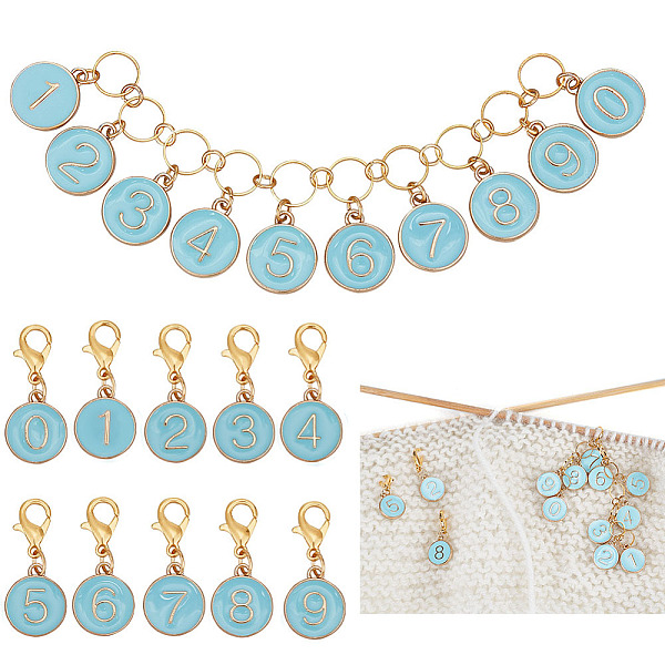 PandaHall BENECREAT 1Pc Alloy Enamel Flat Round with Number Charm Knitting Row Counter Chains, 1Set Number 0~9 Alloy Enamel Pendant...
PandaHall BENECREAT 1Pc Alloy Enamel Flat Round with Number Charm Knitting Row Counter Chains, 1Set Number 0~9 Alloy Enamel Pendant...