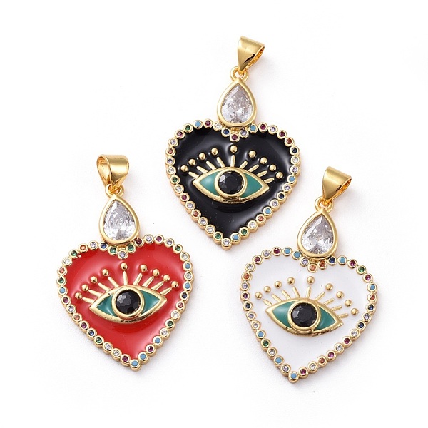 PandaHall Brass Micro Pave Cubic Zirconia Pendants, with Enamel, Heart with Eye, Golden, Mixed Color, 30.5x21.5x3mm, Hole: 3.5x5mm..., Multicolor
PandaHall Brass Micro Pave Cubic Zirconia Pendants, with Enamel, Heart with Eye, Golden, Mixed Color, 30.5x21.5x3mm, Hole: 3.5x5mm..., Multicolor