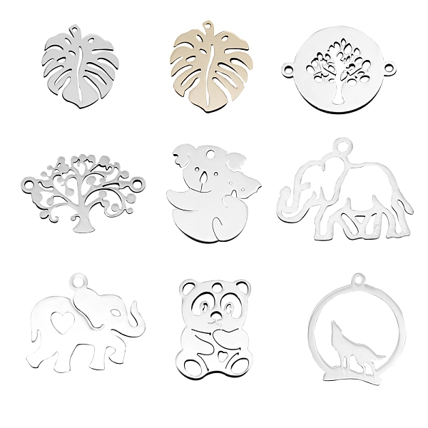 PandaHall 201 Stainless Steel Pendants, with Links Connectors, Laser Cut, Mixed Shapes, Golden & Stainless Steel Color, 9pcs/set 201...
PandaHall 201 Stainless Steel Pendants, with Links Connectors, Laser Cut, Mixed Shapes, Golden & Stainless Steel Color, 9pcs/set 201...