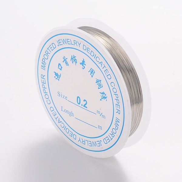 PandaHall Copper Jewelry Wire, Nickel Free, Silver, 32 Gauge, 0.2mm, about 35m/roll Copper Round Silver
PandaHall Copper Jewelry Wire, Nickel Free, Silver, 32 Gauge, 0.2mm, about 35m/roll Copper Round Silver