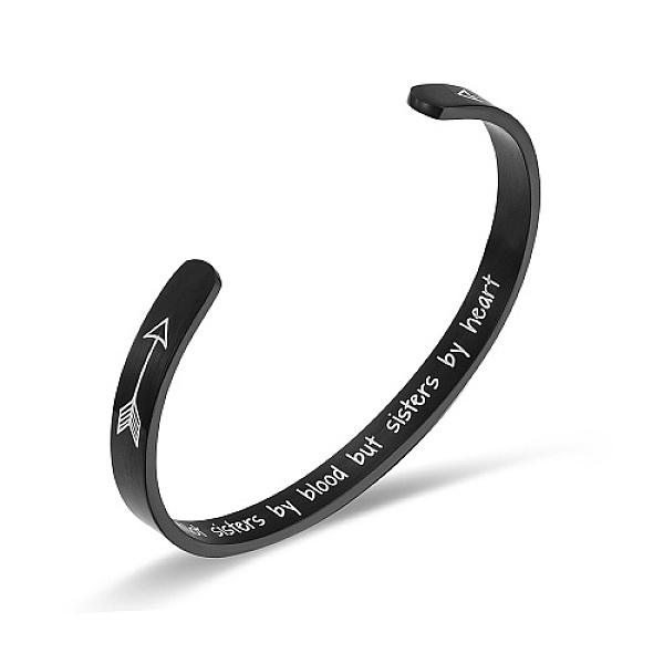 PandaHall Stainless Steel Cuff Bangle for Women, Arrow with Word Pattern, Black, Inner Diameter: 2-1/2 inch(6.4cm) Stainless Steel Arrow
PandaHall Stainless Steel Cuff Bangle for Women, Arrow with Word Pattern, Black, Inner Diameter: 2-1/2 inch(6.4cm) Stainless Steel Arrow