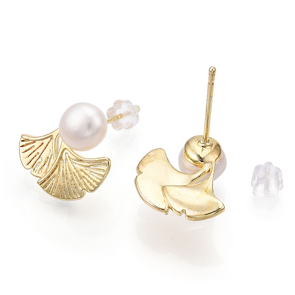 PandaHall Brass Ginkgo Leaf & Natural Pearl Stud Earrings, with 925 Sterling Silver Pins, Real 18K Gold Plated, 14.5x15mm, Pin: 0.8mm Pearl...
PandaHall Brass Ginkgo Leaf & Natural Pearl Stud Earrings, with 925 Sterling Silver Pins, Real 18K Gold Plated, 14.5x15mm, Pin: 0.8mm Pearl...