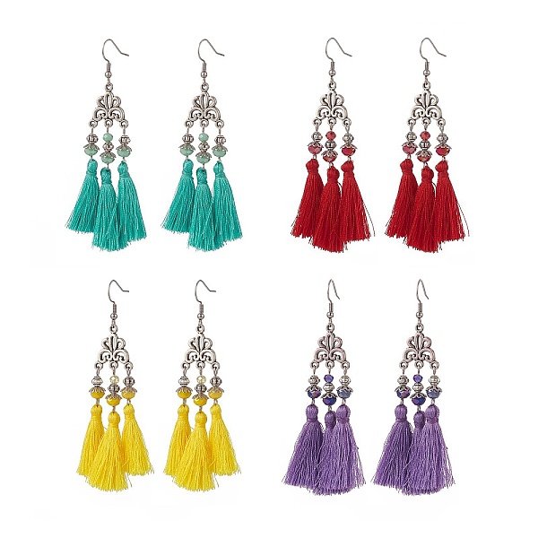 PandaHall 4 Pairs 4 Color Polyester Tassel with Glass Beaded Chandelier Earrings, 316 Surgical Stainless Steel Flower Long Drop Earrings for..., Multicolor
PandaHall 4 Pairs 4 Color Polyester Tassel with Glass Beaded Chandelier Earrings, 316 Surgical Stainless Steel Flower Long Drop Earrings for..., Multicolor
