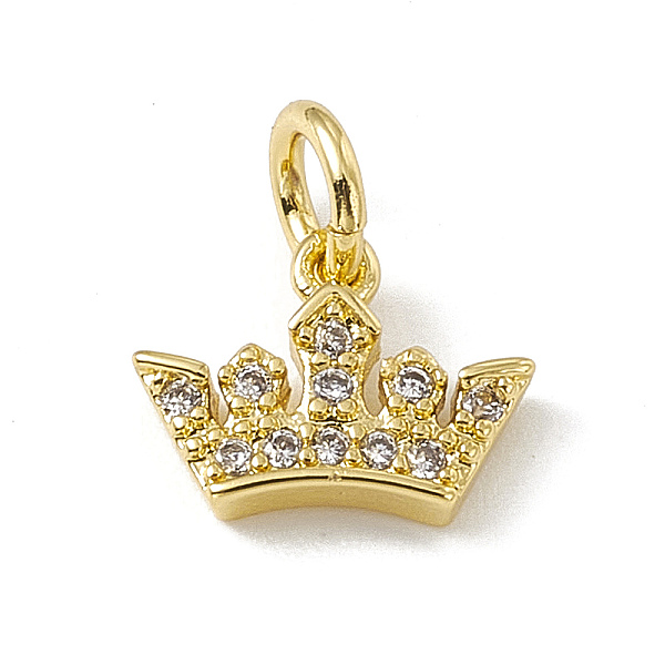 PandaHall Brass Micro Pave Cubic Zirconia Charm, with Jump Rings, Crown Charm, Real 18K Gold Plated, 7x9x2mm, Hole: 2.7mm Brass+Cubic..., Clear
PandaHall Brass Micro Pave Cubic Zirconia Charm, with Jump Rings, Crown Charm, Real 18K Gold Plated, 7x9x2mm, Hole: 2.7mm Brass+Cubic..., Clear