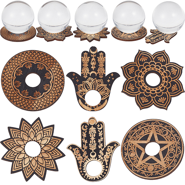 PandaHall CREATCABIN 6Pcs Crystal Ball Stand Wood Mini Crystal Sphere Display Stand Planchette Crystal Holder Hamsa Hand Lotus Witch Stuff..., Black
PandaHall CREATCABIN 6Pcs Crystal Ball Stand Wood Mini Crystal Sphere Display Stand Planchette Crystal Holder Hamsa Hand Lotus Witch Stuff..., Black