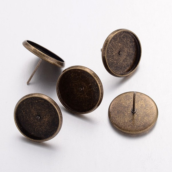 PandaHall Brass Stud Earring Settings, Antique Bronze, 12x16mm, Tray: 14mm Brass Round
PandaHall Brass Stud Earring Settings, Antique Bronze, 12x16mm, Tray: 14mm Brass Round