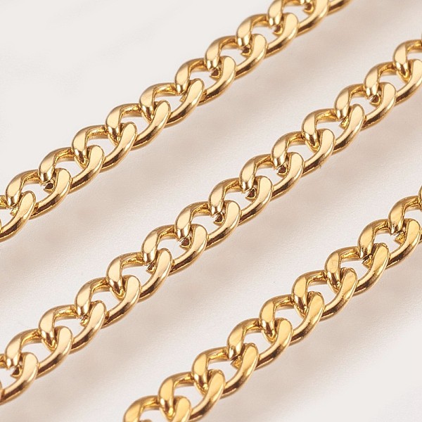 PandaHall Ion Plating(IP) Handmade 304 Stainless Steel Curb Chains, Unwelded, with Spool, Golden, 4.2x3x0.6mm, about 32.8 Feet(10m)/roll 304...
PandaHall Ion Plating(IP) Handmade 304 Stainless Steel Curb Chains, Unwelded, with Spool, Golden, 4.2x3x0.6mm, about 32.8 Feet(10m)/roll 304...