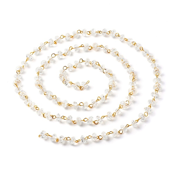 PandaHall Handmade Beaded Chain, with Crackle Glass Beads & Brass Eye Pins, Clear, 8x4mm, 3.28Feet/strand(1m/strand) Glass Clear
PandaHall Handmade Beaded Chain, with Crackle Glass Beads & Brass Eye Pins, Clear, 8x4mm, 3.28Feet/strand(1m/strand) Glass Clear