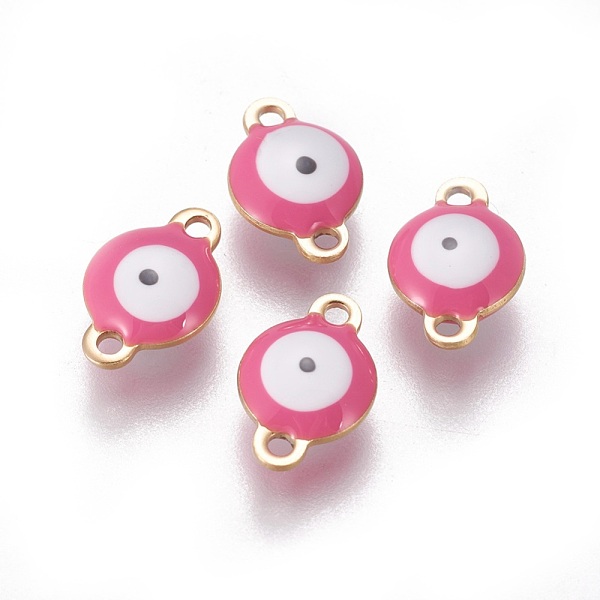 PandaHall Ion Plating(IP) 304 Stainless Steel Enamel Links connectors, Flat Round with Evil Eye, Golden, Hot Pink, 12x8x4mm, Hole: 1.4mm 304...
PandaHall Ion Plating(IP) 304 Stainless Steel Enamel Links connectors, Flat Round with Evil Eye, Golden, Hot Pink, 12x8x4mm, Hole: 1.4mm 304...