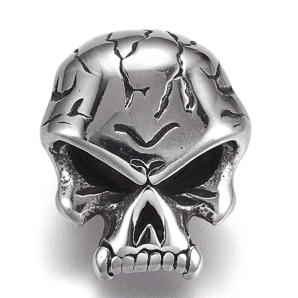 PandaHall 304 Stainless Steel Beads, Large Hole Beads, Skull, Antique Silver, 19x15.5x11.5mm, Hole: 6mm 304 Stainless Steel Skull
PandaHall 304 Stainless Steel Beads, Large Hole Beads, Skull, Antique Silver, 19x15.5x11.5mm, Hole: 6mm 304 Stainless Steel Skull