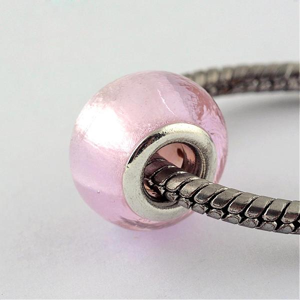 PandaHall Handmade Silver Foil Glass European Beads, with Silver Color Plated Brass Cores, Rondelle, Pearl Pink, 14x10mm, Hole: 5mm...
PandaHall Handmade Silver Foil Glass European Beads, with Silver Color Plated Brass Cores, Rondelle, Pearl Pink, 14x10mm, Hole: 5mm...