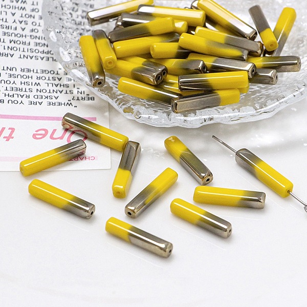 PandaHall Electroplate Glass Beads, Faceted, Rectangle, Gold, 19.5~20x4x4mm, Hole: 1mm Glass Rectangle Gold
PandaHall Electroplate Glass Beads, Faceted, Rectangle, Gold, 19.5~20x4x4mm, Hole: 1mm Glass Rectangle Gold