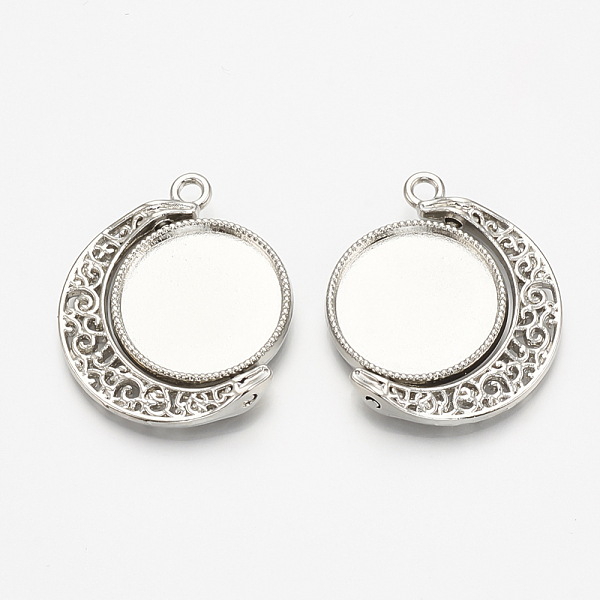 PandaHall Alloy Pendant Cabochon Settings, Cadmium Free & Lead Free, Rotatable Tray, Flat Round, Platinum, Tray: 18mm, 30.5x26x3.5mm, Hole...
PandaHall Alloy Pendant Cabochon Settings, Cadmium Free & Lead Free, Rotatable Tray, Flat Round, Platinum, Tray: 18mm, 30.5x26x3.5mm, Hole...