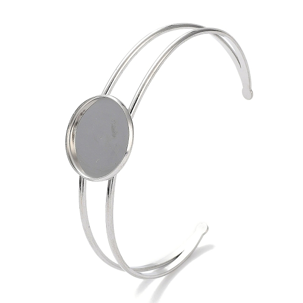 PandaHall 304 Stainless Steel Bracelets Setting Making, Flat Round, Stainless Steel Color, Tray: 20mm, Inner Diameter: 2-5/8 inch(6.8cm) 304...
PandaHall 304 Stainless Steel Bracelets Setting Making, Flat Round, Stainless Steel Color, Tray: 20mm, Inner Diameter: 2-5/8 inch(6.8cm) 304...