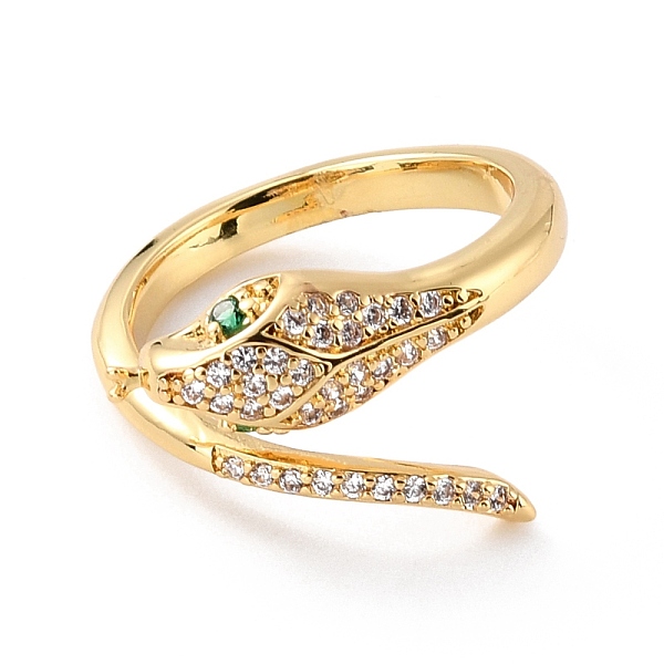 PandaHall Snake Cubic Zirconia Cuff Ring for Her, Cadmium Free & Lead Free, Real 18K Gold Plated, US Size 7 1/4(17.5mm) Brass+Cubic Zirconia..., Green
PandaHall Snake Cubic Zirconia Cuff Ring for Her, Cadmium Free & Lead Free, Real 18K Gold Plated, US Size 7 1/4(17.5mm) Brass+Cubic Zirconia..., Green
