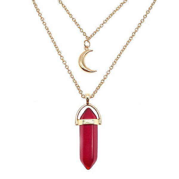 PandaHall Dyed Natural Jasper Cone Pendant Double Layer Necklace, with Moon Charms, 19.69 inch(50cm) Jasper Cone
PandaHall Dyed Natural Jasper Cone Pendant Double Layer Necklace, with Moon Charms, 19.69 inch(50cm) Jasper Cone