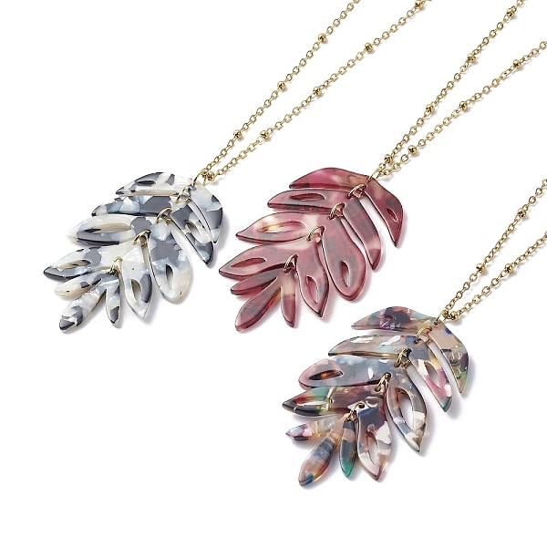 PandaHall 3Pcs 3 Colors Resin Leaf Pendant Necklaces, with 304 Stainless Steel Cable Chains, Golden, Mixed Color, 18.62 inch(47.3cm)..., Multicolor
PandaHall 3Pcs 3 Colors Resin Leaf Pendant Necklaces, with 304 Stainless Steel Cable Chains, Golden, Mixed Color, 18.62 inch(47.3cm)..., Multicolor