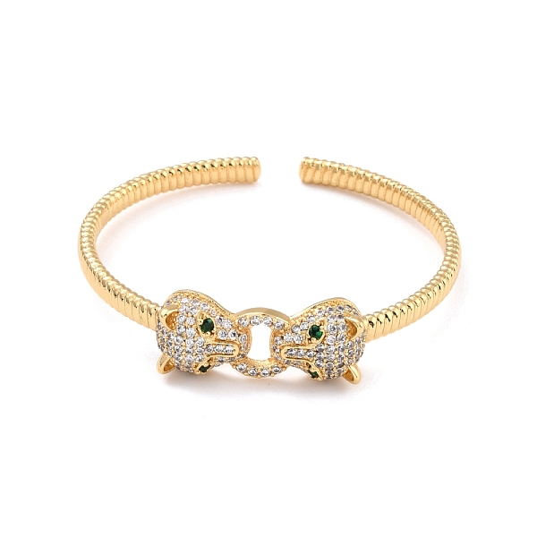 PandaHall Green Cubic Zirconia Doube Leopard Doorknocker Shape Cuff Bangle, Brass Open Bangle for Women, Lead Free & Cadmium Free, Real 18K...
PandaHall Green Cubic Zirconia Doube Leopard Doorknocker Shape Cuff Bangle, Brass Open Bangle for Women, Lead Free & Cadmium Free, Real 18K...