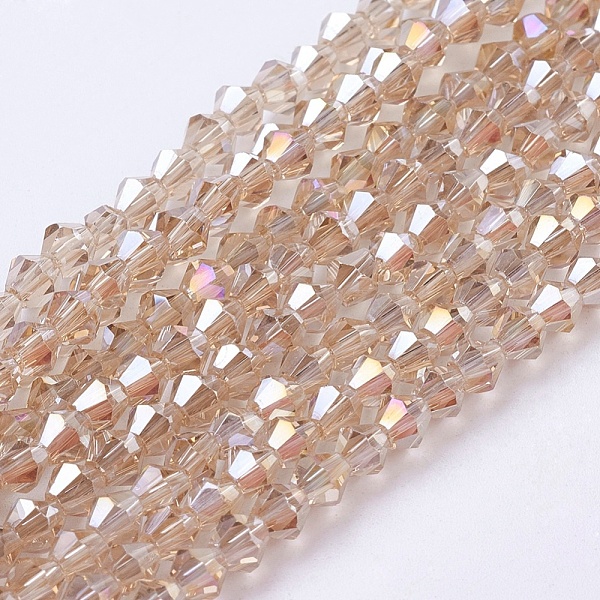 PandaHall Glass Beads Strands, AB Color Plated, Faceted, Bicone, Beige, 4x4mm, Hole: 1mm, about 82~85pcs/strand, 30.5~31cm Glass Bicone..., Yellow
PandaHall Glass Beads Strands, AB Color Plated, Faceted, Bicone, Beige, 4x4mm, Hole: 1mm, about 82~85pcs/strand, 30.5~31cm Glass Bicone..., Yellow