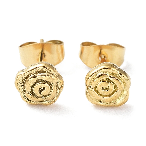 PandaHall 304 Stainless Steel Stud Earrings, Rose Flower, Real 18K Gold Plated, 7x7mm 304 Stainless Steel Flower
PandaHall 304 Stainless Steel Stud Earrings, Rose Flower, Real 18K Gold Plated, 7x7mm 304 Stainless Steel Flower