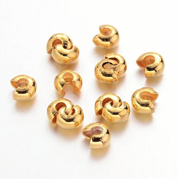 PandaHall Iron Crimp Beads Covers, Cadmium Free & Nickel Free & Lead Free, Golden, 4mm In Diameter, Hole: 1.5~1.8mm Iron
PandaHall Iron Crimp Beads Covers, Cadmium Free & Nickel Free & Lead Free, Golden, 4mm In Diameter, Hole: 1.5~1.8mm Iron