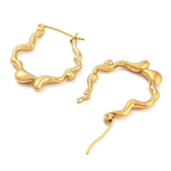 PandaHall 304 Stainless Steel Hoop Earrings, Irregular Round Hoop Earring for Women, Golden, 29x23x2.6mm 304 Stainless Steel Polygon
PandaHall 304 Stainless Steel Hoop Earrings, Irregular Round Hoop Earring for Women, Golden, 29x23x2.6mm 304 Stainless Steel Polygon