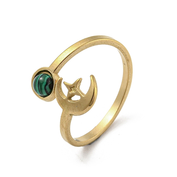 PandaHall 304 Stainless Steel with Synthetic Turquoise Ring, Inner Diameter: 18mm Synthetic Turquoise Moon
PandaHall 304 Stainless Steel with Synthetic Turquoise Ring, Inner Diameter: 18mm Synthetic Turquoise Moon