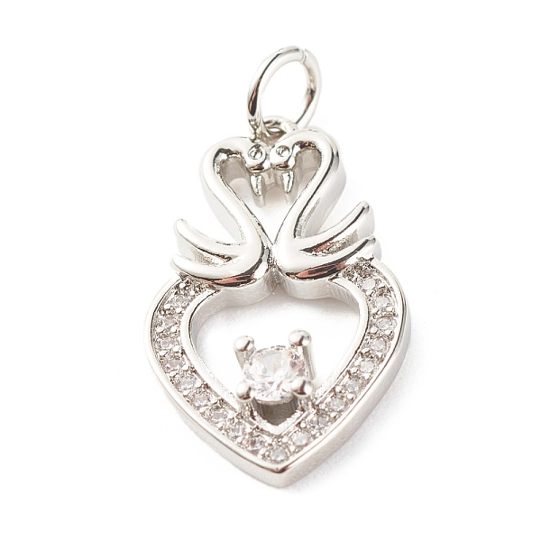 PandaHall Brass Micro Pave Clear Cubic Zirconia Pendants, Cadmium Free & Lead Free, Heart with Double Swans, Platinum, 20.8x12.5x3.5mm, Hole...
PandaHall Brass Micro Pave Clear Cubic Zirconia Pendants, Cadmium Free & Lead Free, Heart with Double Swans, Platinum, 20.8x12.5x3.5mm, Hole...