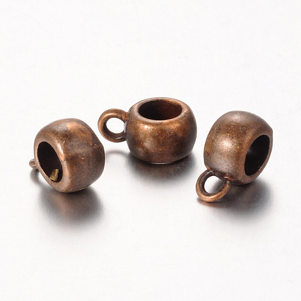 PandaHall Tibetan Style Hangers, Bail Beads, Lead Free and Cadmium Free, Barrel, Red Copper, about 11.5mm long, 8mm wide, 5.5mm thick, 4.8mm...
PandaHall Tibetan Style Hangers, Bail Beads, Lead Free and Cadmium Free, Barrel, Red Copper, about 11.5mm long, 8mm wide, 5.5mm thick, 4.8mm...
