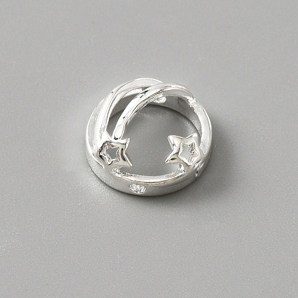 PandaHall Brass Bead Frame, Round Ring with Star, Platinum, 10x6mm, Hole: 1mm Brass Ring
PandaHall Brass Bead Frame, Round Ring with Star, Platinum, 10x6mm, Hole: 1mm Brass Ring