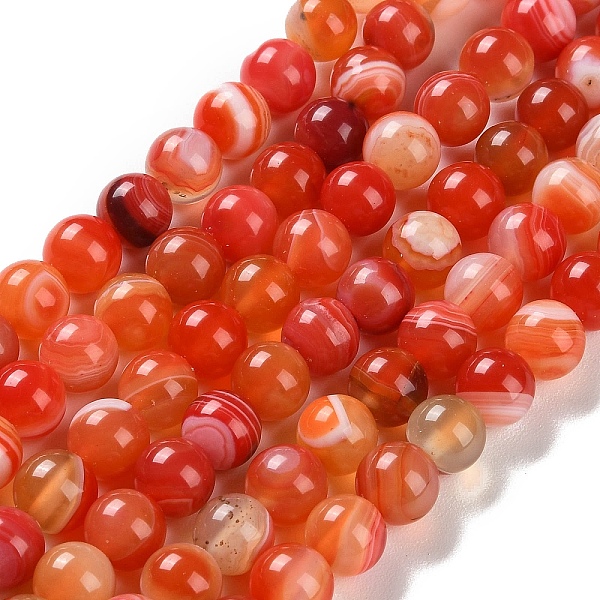 PandaHall Natural Striped Agate/Banded Agate Beads Strands, Dyed, Round, Orange Red, 8mm, Hole: 1.2mm, about 24pcs/strand, 7.48''(19cm)...
PandaHall Natural Striped Agate/Banded Agate Beads Strands, Dyed, Round, Orange Red, 8mm, Hole: 1.2mm, about 24pcs/strand, 7.48''(19cm)...