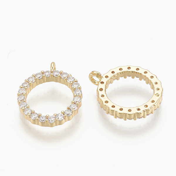 PandaHall Brass Micro Pave Cubic Zirconia Charms, Ring, Nickel Free, Real 18K Gold Plated, 12x10x2mm, Hole: 1mm Brass+Cubic Zirconia Ring..., Clear
PandaHall Brass Micro Pave Cubic Zirconia Charms, Ring, Nickel Free, Real 18K Gold Plated, 12x10x2mm, Hole: 1mm Brass+Cubic Zirconia Ring..., Clear