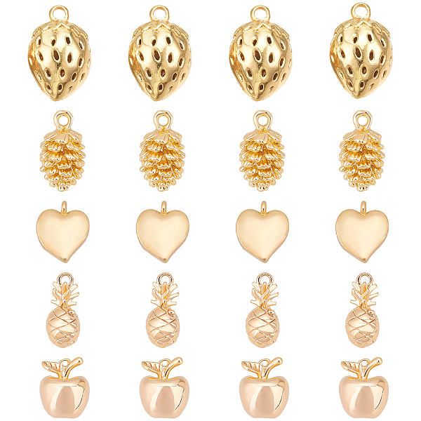 PandaHall BENECREAT 20Pcs 5 Style Brass Charms, Nickel Free, with Loops, Apple & Strawberry & Heart & Conifer Cone & Pineapple, Real 18K...
PandaHall BENECREAT 20Pcs 5 Style Brass Charms, Nickel Free, with Loops, Apple & Strawberry & Heart & Conifer Cone & Pineapple, Real 18K...