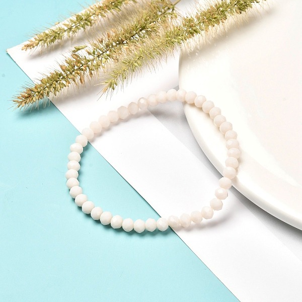 PandaHall Faceted Glass Rondelle Beads Stretch Bracelet for Kid, Opaque Solid Color Glass Bracelet, Creamy White, 4x3.5mm, Inner Diameter...
PandaHall Faceted Glass Rondelle Beads Stretch Bracelet for Kid, Opaque Solid Color Glass Bracelet, Creamy White, 4x3.5mm, Inner Diameter...