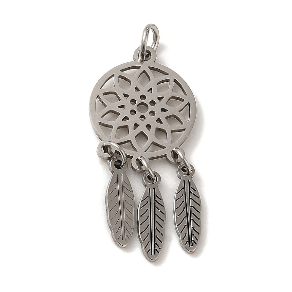 PandaHall 201 Stainless Steel Pendants, with Jump Rings, Woven Web/Net with Feather Charm, Stainless Steel Color, 31x13.5x4mm, Hole: 3mm 201...
PandaHall 201 Stainless Steel Pendants, with Jump Rings, Woven Web/Net with Feather Charm, Stainless Steel Color, 31x13.5x4mm, Hole: 3mm 201...