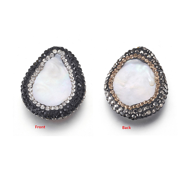 PandaHall Natural Keshi Pearl Beads, Cultured Freshwater Pearl, with Polymer Clay Rhinestone(Front: Crystal & Jet, Back: Jet Hematite &..., Yellow
PandaHall Natural Keshi Pearl Beads, Cultured Freshwater Pearl, with Polymer Clay Rhinestone(Front: Crystal & Jet, Back: Jet Hematite &..., Yellow