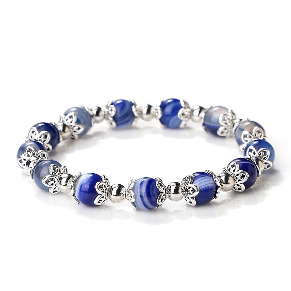 PandaHall Natural Banded Agate Dyed Round Beaded Stretch Bracelets for Women Banded Agate Round
PandaHall Natural Banded Agate Dyed Round Beaded Stretch Bracelets for Women Banded Agate Round