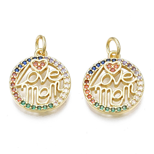 PandaHall Brass Micro Pave Colorful Cubic Zirconia Pendants, Nickel Free, Flat Round, Real 18K Gold Plated, 16x14x2mm, Jump Ring: 5x1mm, 3mm...
PandaHall Brass Micro Pave Colorful Cubic Zirconia Pendants, Nickel Free, Flat Round, Real 18K Gold Plated, 16x14x2mm, Jump Ring: 5x1mm, 3mm...
