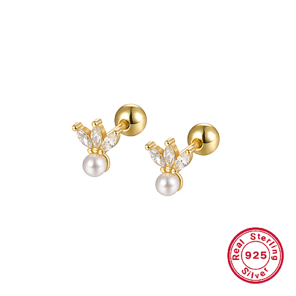 PandaHall 925 Sterling Silver Micro Pave Cubic Zirconia Flower Stud Earrings, with Natural Pearl and 925 Stamp, Real 18K Gold Plated, 6mm...
PandaHall 925 Sterling Silver Micro Pave Cubic Zirconia Flower Stud Earrings, with Natural Pearl and 925 Stamp, Real 18K Gold Plated, 6mm...