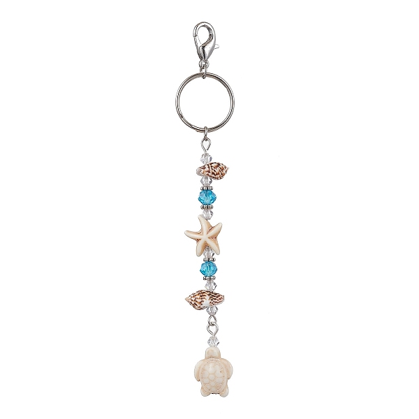 PandaHall Dyed Synthetic Turquoise Pendant Decorations, with Natural Shell Charms and Zinc Alloy Lobster Claw Clasps, Turtle & Starfish &...
PandaHall Dyed Synthetic Turquoise Pendant Decorations, with Natural Shell Charms and Zinc Alloy Lobster Claw Clasps, Turtle & Starfish &...