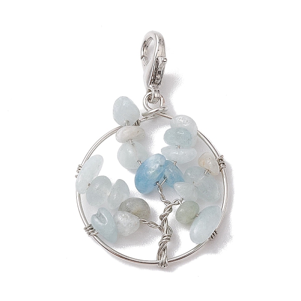 PandaHall Tree of Life Wire Wrapped Natural Aquamarine Pendant Decorations, Lobster Claw Clasps Ornaments for Bag Key Chain, 38mm Aquamarine...
PandaHall Tree of Life Wire Wrapped Natural Aquamarine Pendant Decorations, Lobster Claw Clasps Ornaments for Bag Key Chain, 38mm Aquamarine...