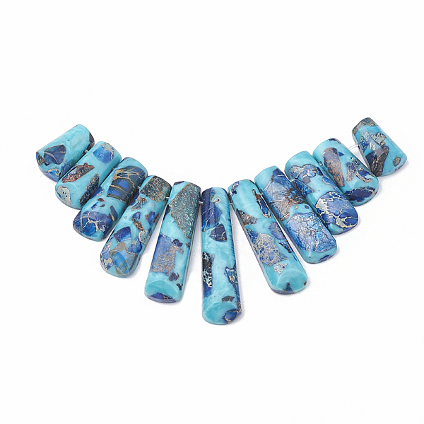 PandaHall Synthetic Gemstone Beads Strands, Regalite and Turquoise, Graduated Fan Pendants, Focal Beads, Dyed, Deep Sky Blue...
PandaHall Synthetic Gemstone Beads Strands, Regalite and Turquoise, Graduated Fan Pendants, Focal Beads, Dyed, Deep Sky Blue...